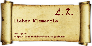 Lieber Klemencia névjegykártya
